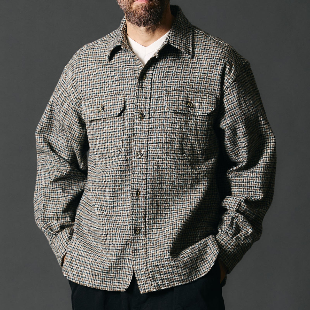 トップス 40s vintage cotton flannel work shirts VINTAGE 40s Resistex French Work Shirt WWII Indigo Pullover