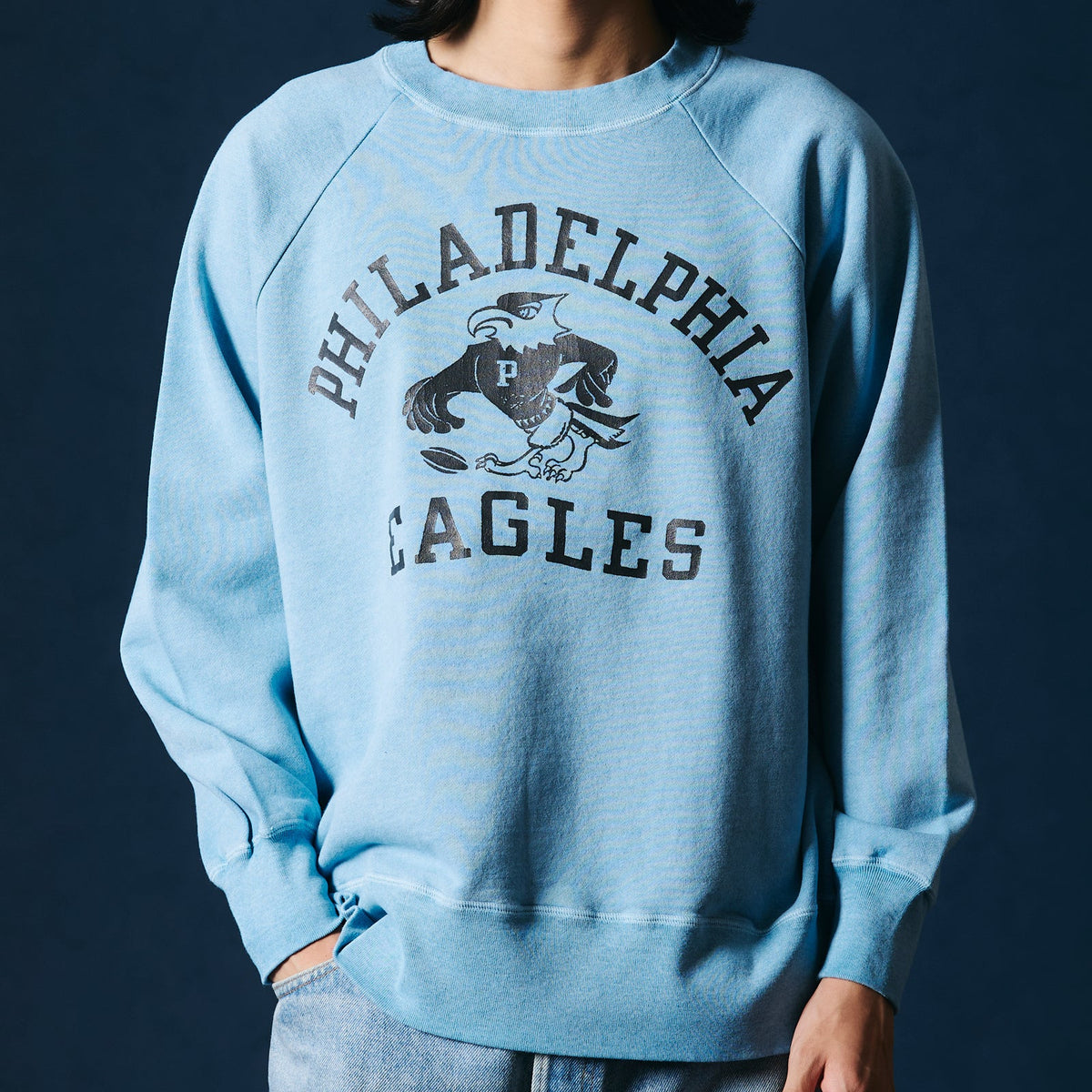 Pigment Dye】G.O.A.T. Slub Sweatshirt【PHILADELPHIA EAGLES】BR