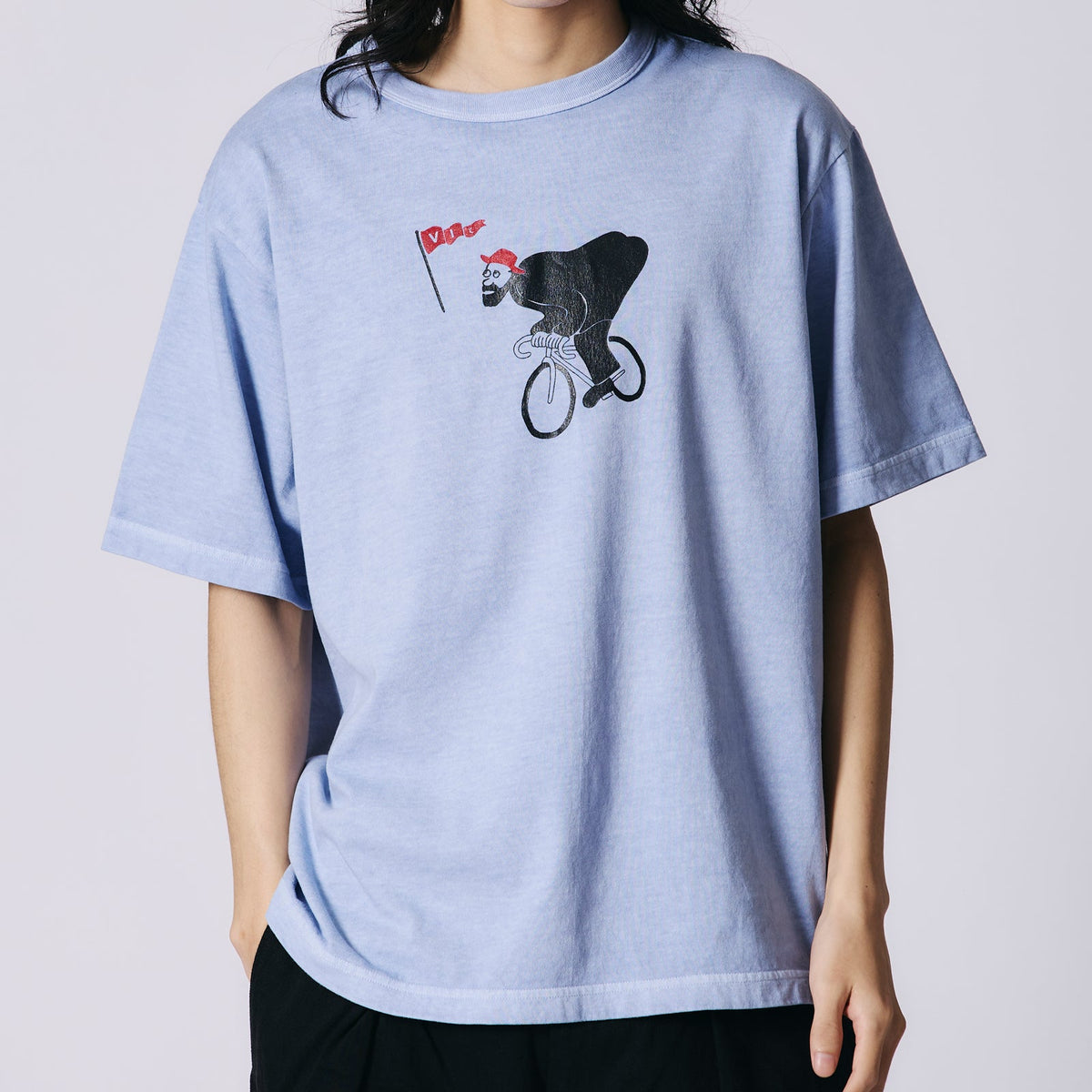 Pigment Dye】20/- Sunbreeze S/S Print T-shirt【Pottering】BR