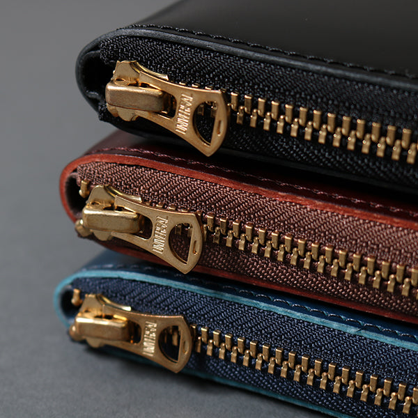 Cordovan × Tochigi Leather】Round Zip Bifold Wallet LE-4319N