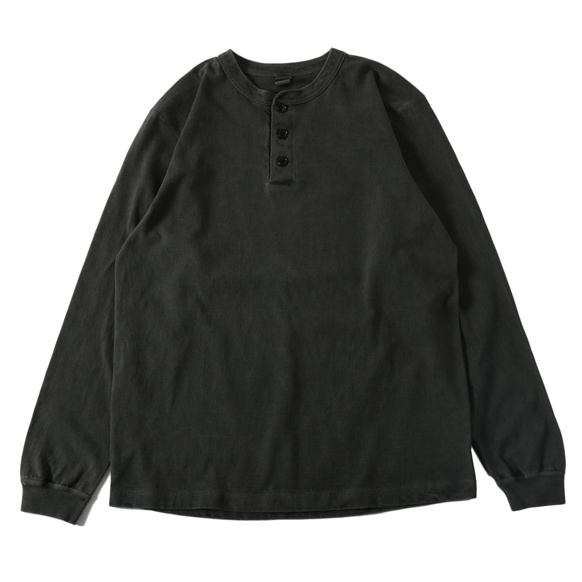 【SATIIIZ】Coon Pigment Henry Neck Knit Short Sleeve Coon Pigment Henry Neck Knit Short Sleeve - satiiiz