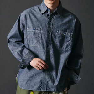 
                  
                    Load image into gallery viewer 【Mickey Mouse】40&amp;#39;s Indigo Naval L/S Shirt【Special Item】BR-25340
                  
                
