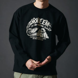 
                  
                    Load image into gallery viewer 10/- 90&amp;#39;s Heavy Weight L/S Print T-shirt【SMOKE &amp;#39;EM】BR-25331
                  
                