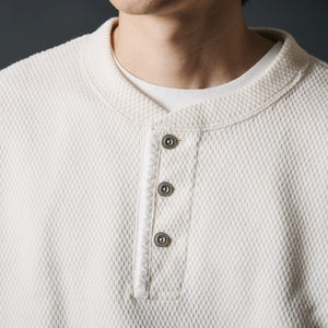 
                  
                    Load image into gallery viewer 【Button Works】Super Heavy Thermal Henley Neck L/S T-shirt【BARNS HIGHEST】BH253001
                  
                