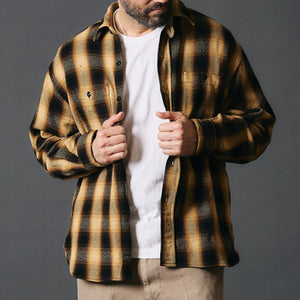 
                  
                    Load image into gallery viewer Heavy Ombre Flannel Shirt BR-24328
                  
                