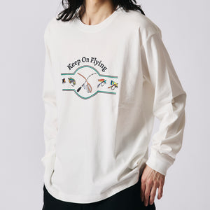 
                  
                    Load image into gallery viewer 16/- HOT-SHOT Print L/S T-shirt 【Keep On Flying】BR-25423
                  
                