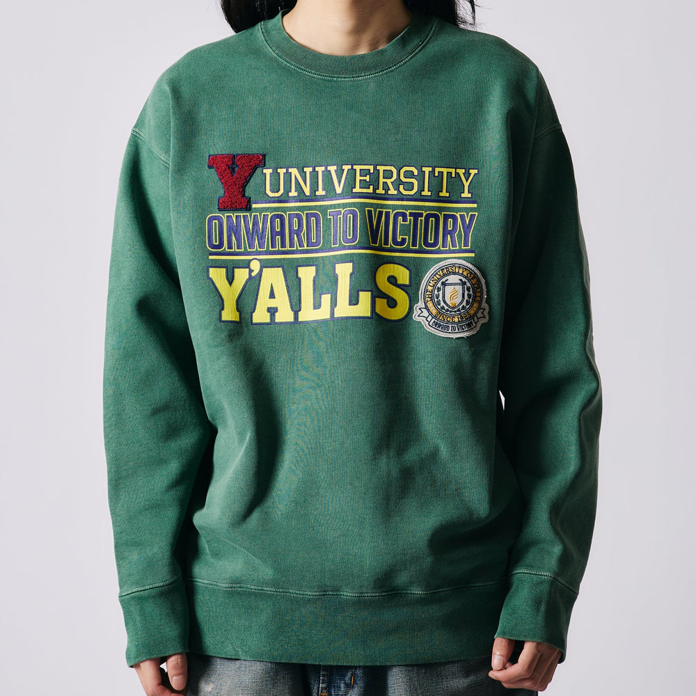 
                  
                    Load image into gallery viewer 【Pigment Dye】Athletic Crewneck Print Sweatshirt【Y&amp;#39;ALLS】BR-25462
                  
                