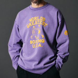 
                  
                    Load image into gallery viewer 【Pigment Dye】Athletic Crewneck Print Sweatshirt【Boxing】BR-24444
                  
                