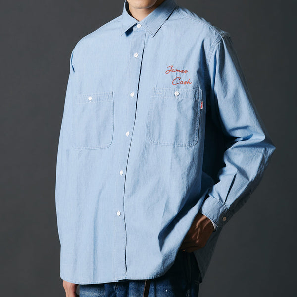トップス VINTAGE BIG MAC CHAMBRAY L/S SHIRTS Vintage 60s Big Mac JC Penney Chambray Button Up Shirt Sz L