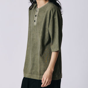 
                  
                    Load image into gallery viewer 【BIG COZUN】14/- COZUN Native Concho Work Henley Neck T-Shirt【Button Works】BR-25207
                  
                