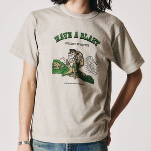 Pigment Dye】20/- JPN Standard S/S Print T-shirt【HAVE A BLAST】BR