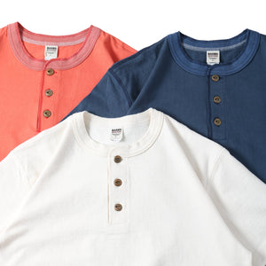 
                  
                    Load image into gallery viewer 【official website exclusive item】“STANDARD” 14/- COZUN Henry Neck T-Shirt【Button Works】BR-8146BW2
                  
                