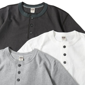 
                  
                    Load image into gallery viewer 【official website exclusive item】“STANDARD” 14/- COZUN Henry Neck T-Shirt【Button Works】BR-8146BW2
                  
                