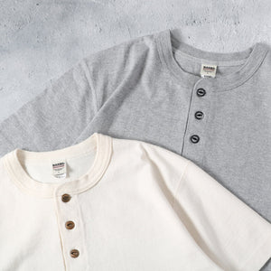 
                  
                    Load image into gallery viewer 【official website exclusive item】“STANDARD” 14/- COZUN Henry Neck T-Shirt【Button Works】BR-8146BW2
                  
                