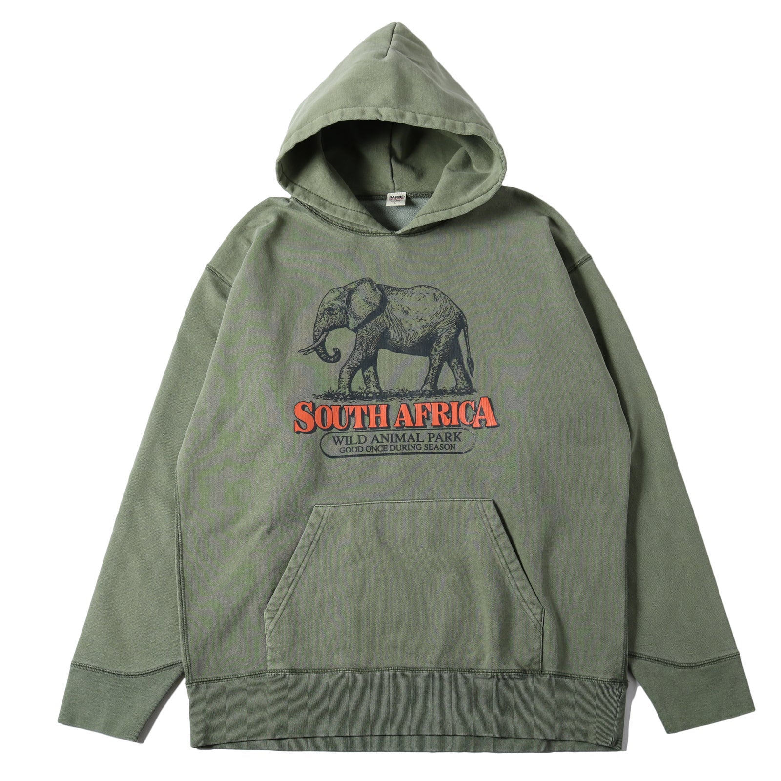 Pigment Dye】Athletic Print Hoodie【Wild Animal Park】BR