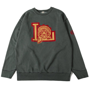 
                  
                    Load image into gallery viewer 【Pigment Dye】Athletic Crewneck Print Sweatshirt【Tigar】BR-24443
                  
                