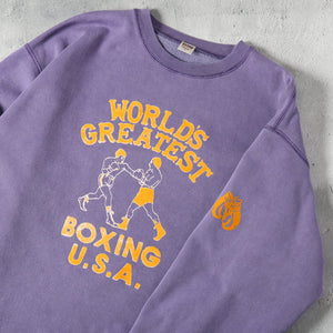 
                  
                    Load image into gallery viewer 【Pigment Dye】Athletic Crewneck Print Sweatshirt【Boxing】BR-24444
                  
                