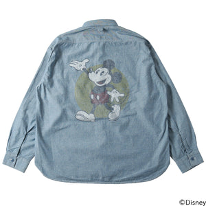 
                  
                    Load image into gallery viewer 【Mickey Mouse】40&amp;#39;s Indigo Naval L/S Shirt【Special Item】BR-25340
                  
                