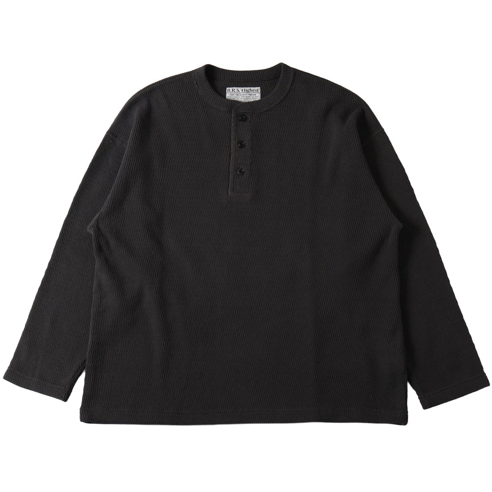 
                  
                    Load image into gallery viewer 【Button Works】Super Heavy Thermal Henley Neck L/S T-shirt【BARNS HIGHEST】BH253001
                  
                
