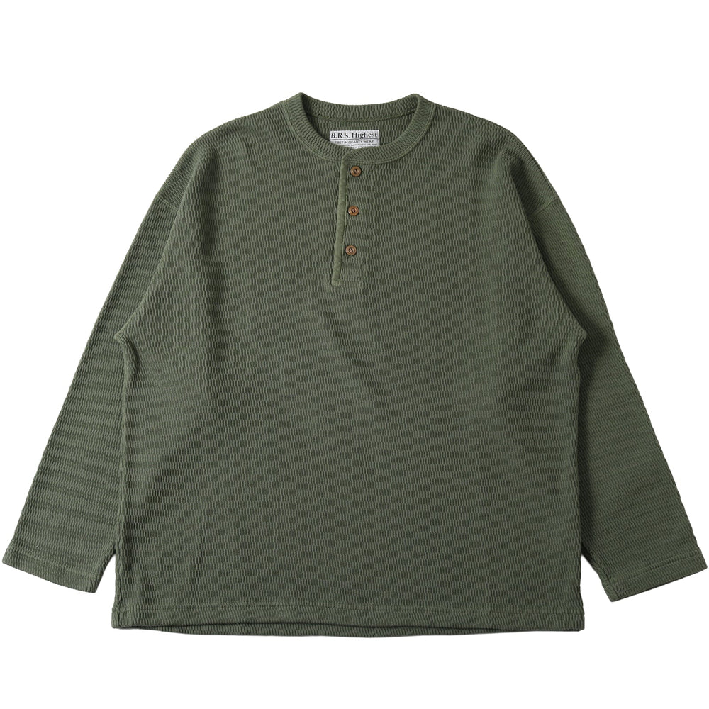 
                  
                    Load image into gallery viewer 【Button Works】Super Heavy Thermal Henley Neck L/S T-shirt【BARNS HIGHEST】BH253001
                  
                