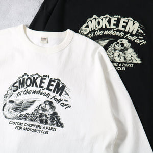 
                  
                    Load image into gallery viewer 10/- 90&amp;#39;s Heavy Weight L/S Print T-shirt【SMOKE &amp;#39;EM】BR-25331
                  
                