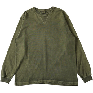 
                  
                    Load image into gallery viewer 【2025 Seasonal Color】“STANDARD” 14/- COZUN  Double-V Gusset Crew Neck L/S T-Shirt【Pigment Dye】BR-3043PG
                  
                