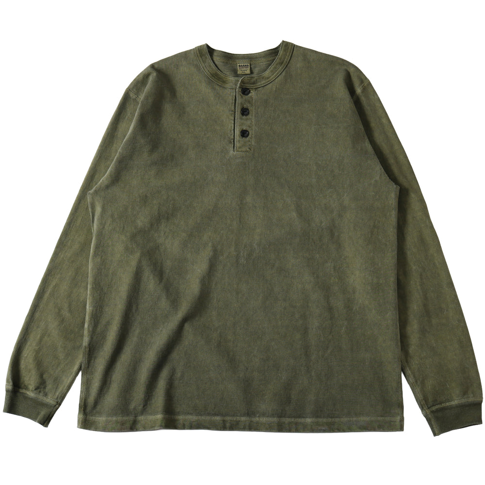 
                  
                    Load image into gallery viewer 【2025 Seasonal Color】“STANDARD” 14/- COZUN Henry Neck L/S T-shirt【Pigment Dye】BR-3044PG
                  
                