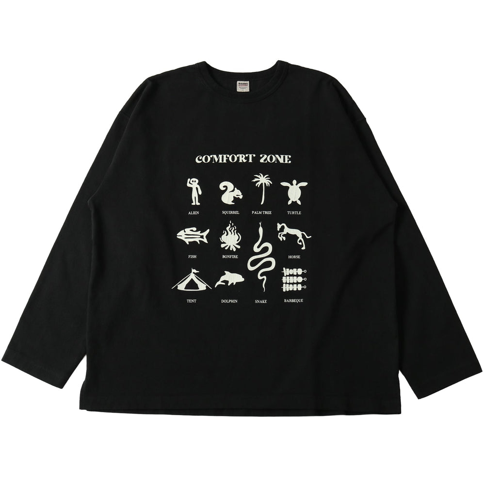 
                  
                    Load image into gallery viewer 10/- 90&amp;#39;s Heavy Weight L/S Print T-shirt【COMFORT ZONE】BR-25406
                  
                