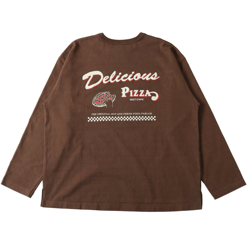 
                  
                    Load image into gallery viewer 10/- 90&amp;#39;s Heavy Weight L/S Print T-shirt【Delicious PIZZA】BR-25407
                  
                