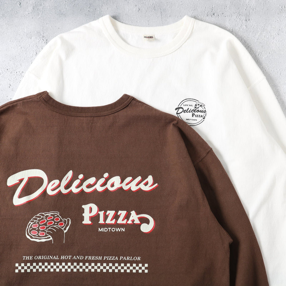 
                  
                    Load image into gallery viewer 10/- 90&amp;#39;s Heavy Weight L/S Print T-shirt【Delicious PIZZA】BR-25407
                  
                
