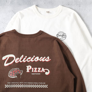 
                  
                    Load image into gallery viewer 10/- 90&amp;#39;s Heavy Weight L/S Print T-shirt【Delicious PIZZA】BR-25407
                  
                
