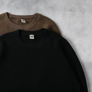 
                  
                    Load image into gallery viewer 70s US ARMY Waffle Crewneck L/S T-shirt BR-25326
                  
                