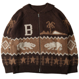 
                  
                    Load image into gallery viewer Zip Up Cowichan Cardigan BR-25451
                  
                