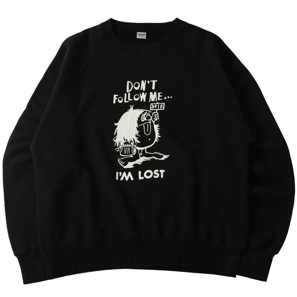 
                  
                    Load image into gallery viewer Azuma Drop Needle Ribbed Crewneck Print Sweatshirt【I&amp;#39;M LOST】BR-25437
                  
                