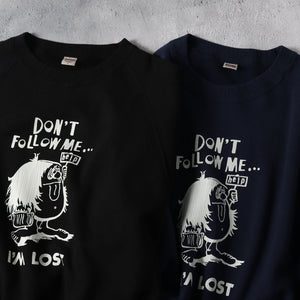 
                  
                    Load image into gallery viewer Azuma Drop Needle Ribbed Crewneck Print Sweatshirt【I&amp;#39;M LOST】BR-25437
                  
                