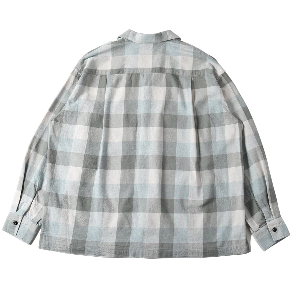 
                  
                    Load image into gallery viewer Indigo Cotton Faded Check Shirt 【Shuttle notes】BR-25139
                  
                