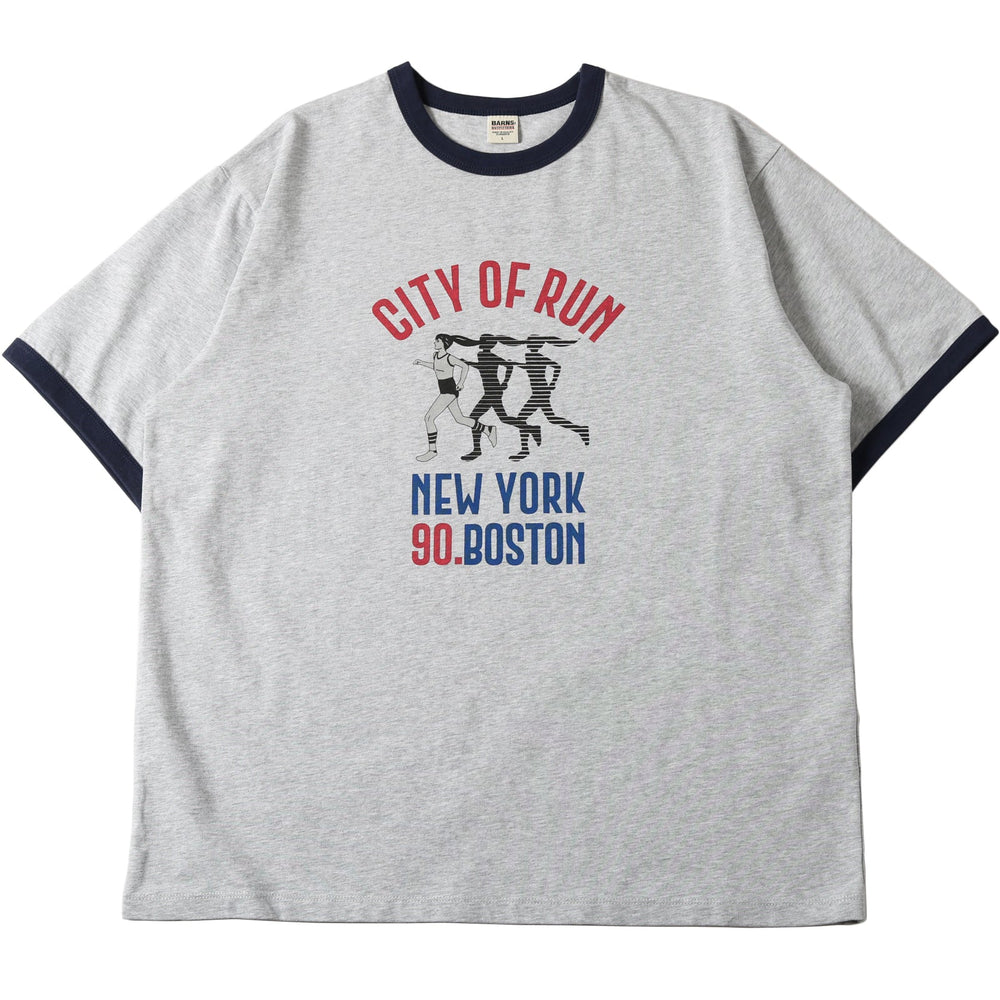 
                  
                    Load image into gallery viewer Ringer Print S/S T-shirt 【CITY OF RUN】BR-25168
                  
                