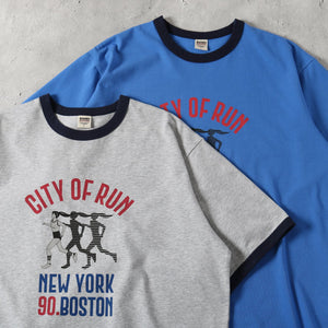 
                  
                    Load image into gallery viewer Ringer Print S/S T-shirt 【CITY OF RUN】BR-25168
                  
                