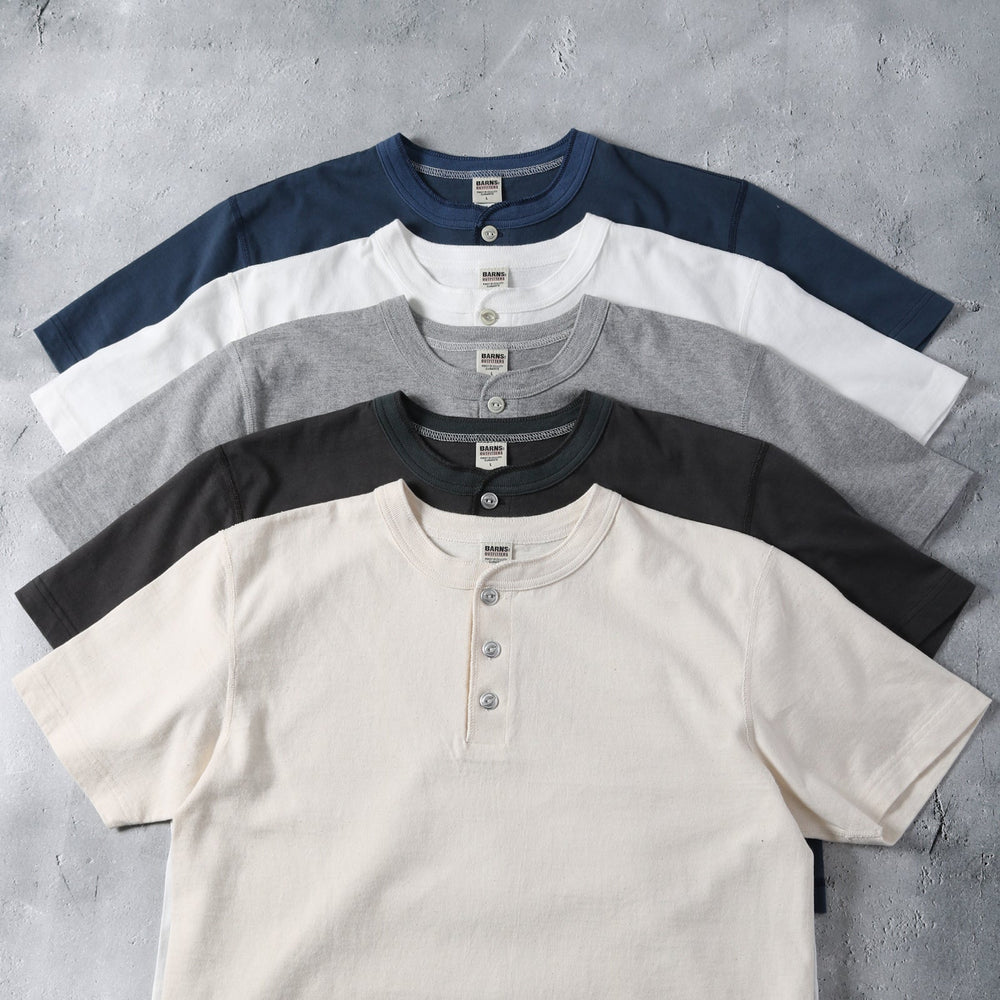 【Official website only】“STANDARD” COZUN Henry Neck T-Shirt 【Button Works】BR-8146BW