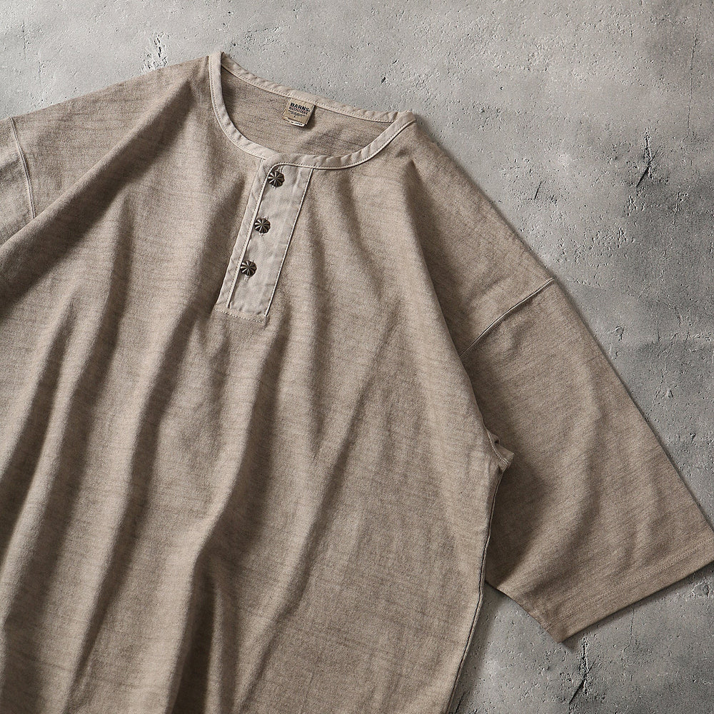 Pigment Dyed】“BIG COZUN” WIDE HENRY Tee 【BUTTON WORKS】 – BARNS