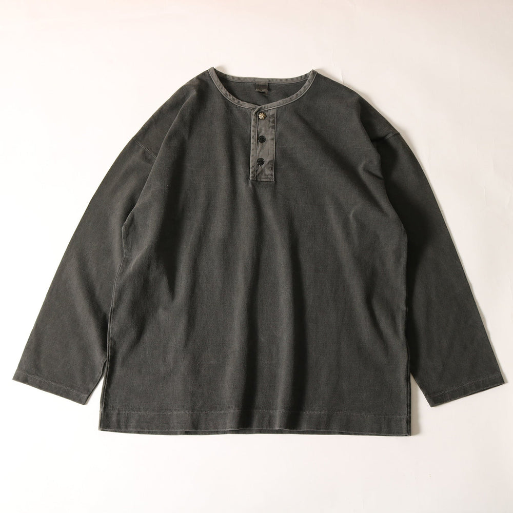 
                  
                    Load image into gallery viewer 【2023 NEW ARRIVAL】Pigment Dyed  “BIGCOZUN” 9/10 sleeves WIDE HENRY  Tee
                  
                