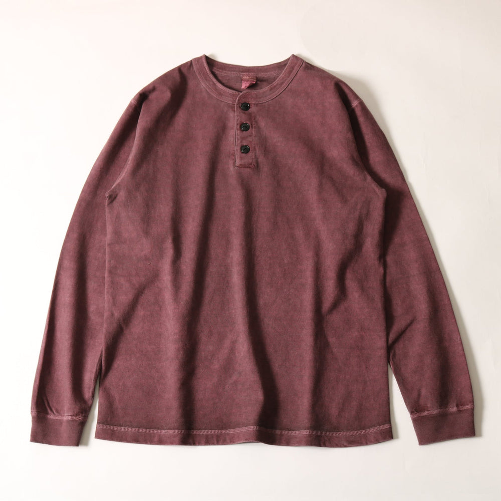 
                  
                    Load image into gallery viewer 【23AW New Color】【pigment dyeing】Henry Neck Long T-shirt
                  
                