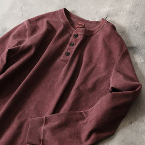 
                  
                    Load image into gallery viewer 【23AW New Color】【pigment dyeing】Henry Neck Long T-shirt
                  
                