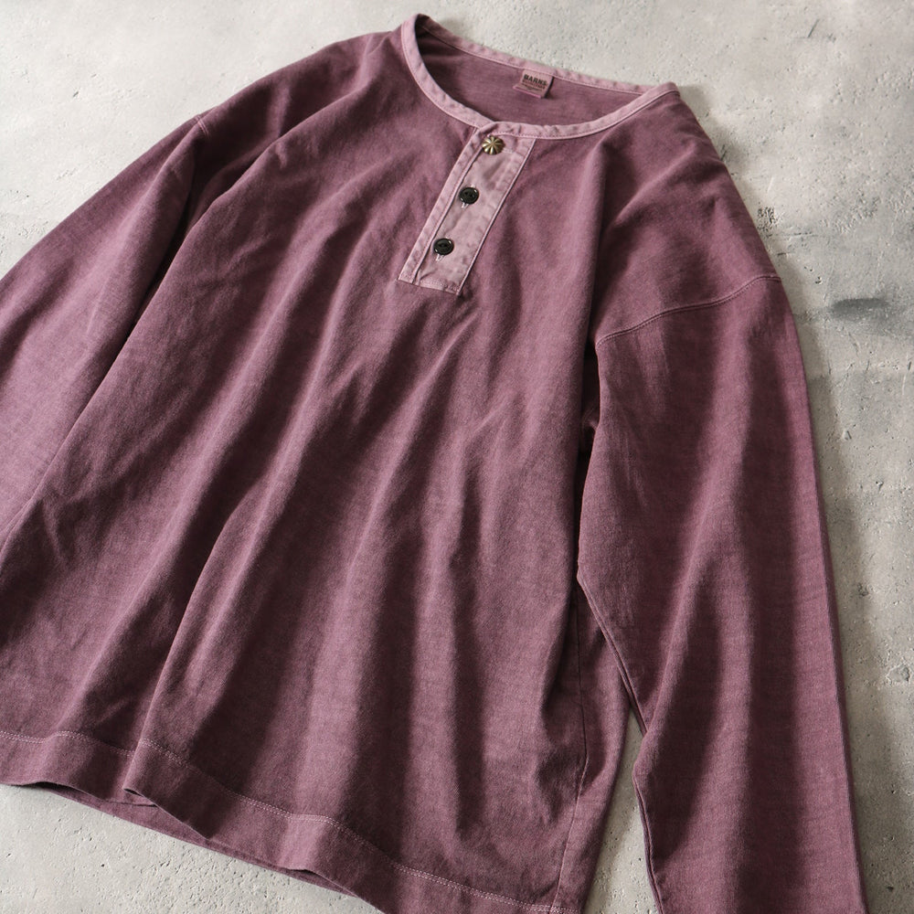 【2023 NEW ARRIVAL】Pigment Dyed  “BIGCOZUN” 9/10 sleeves WIDE HENRY  Tee