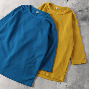 
                  
                    Load image into gallery viewer 【Season Color】 Stretch spun milled fabric 3/4 sleeves T-shirt BR-8315
                  
                