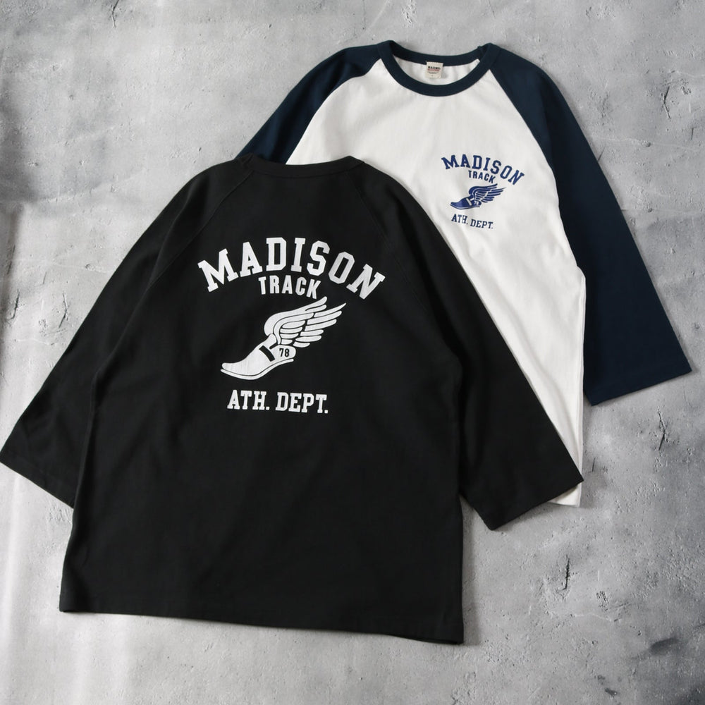 
                  
                    Load image into gallery viewer Classic Heavy 3/4 Sleeve Raglan T-shirt【MADISON TRACK】 BR-24150
                  
                