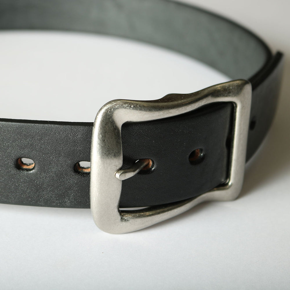 【Tochigi leather】Big Buckle 40mm Leather Belt 【Silver Color Buckle】LE-4168