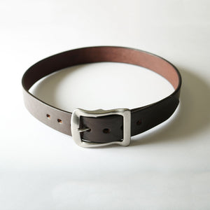 【Tochigi leather】Big Buckle 40mm Leather Belt 【Silver Color Buckle】LE-4168